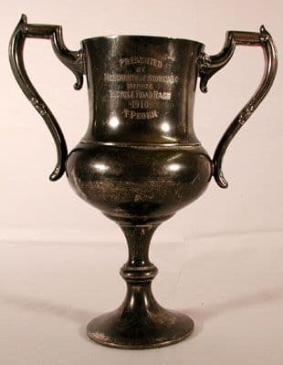 A trophy awarded for a bike race in 1910.