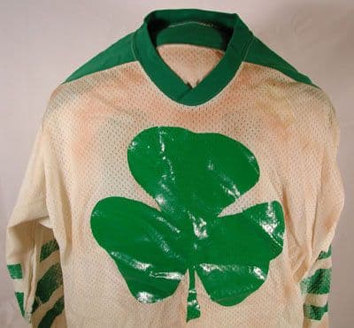 A Victoria Shamrocks jersey from 1978 in the Hall of Fame collection.